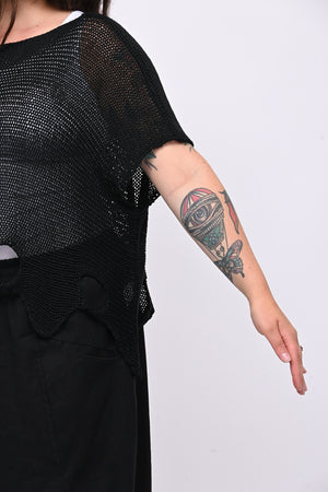 Maglia filo buchi - Nero