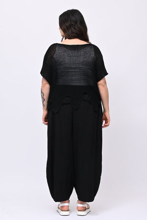 Maglia filo buchi - Nero