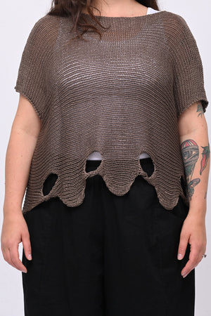 Maglia filo buchi - Caffè