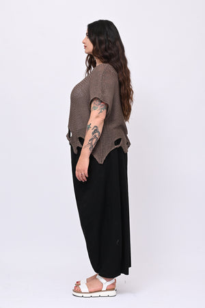 Maglia filo buchi - Caffè
