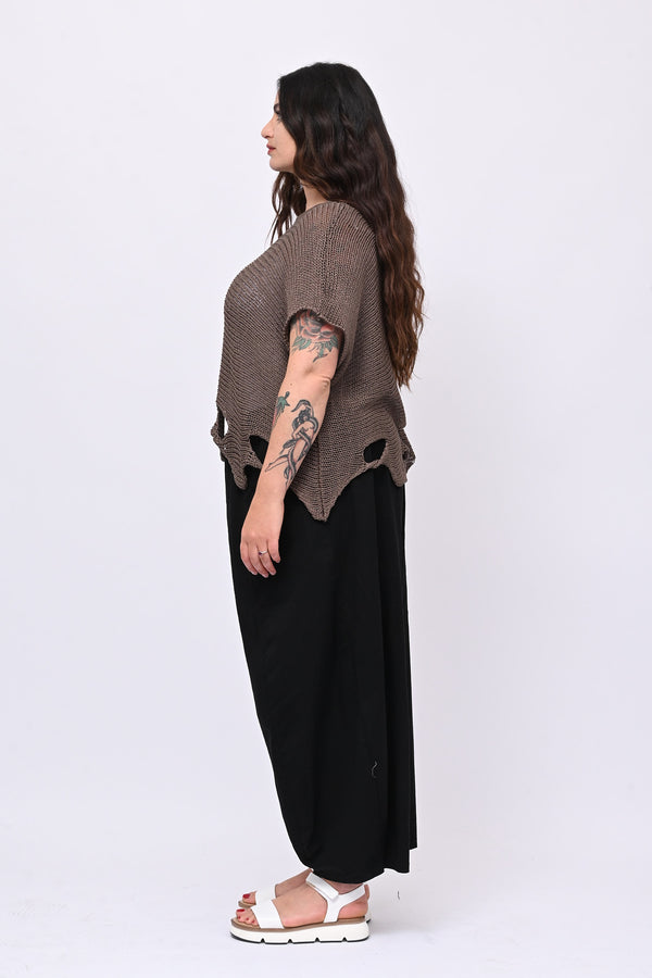 Maglia filo buchi - Caffè
