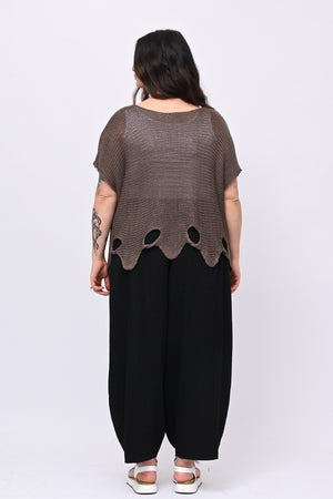 Maglia filo buchi - Caffè