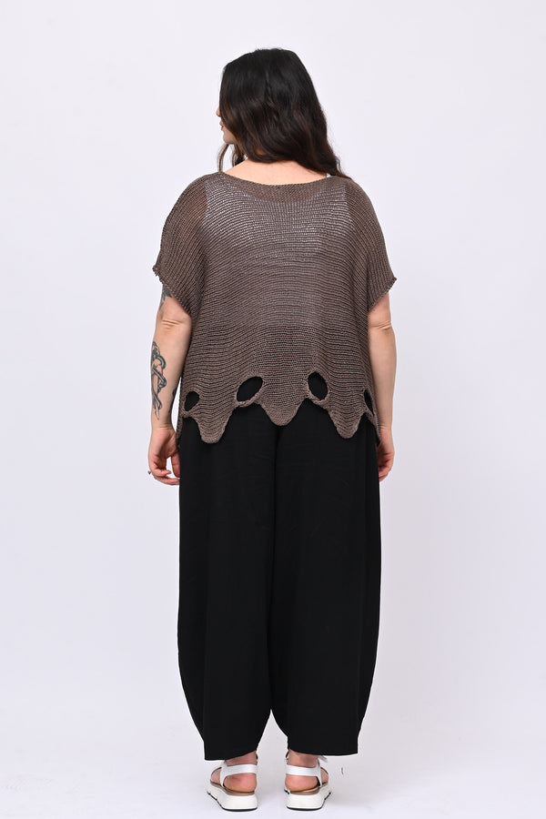 Maglia filo buchi - Caffè