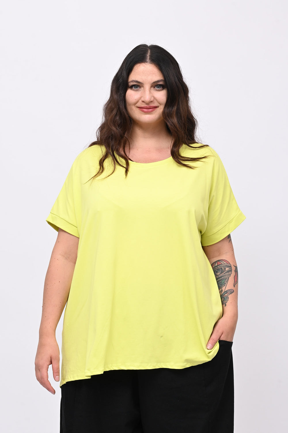 T-shirt goccia schiena - Lime