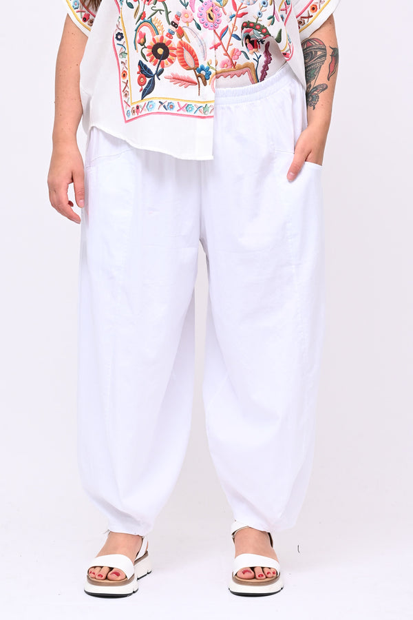 Pantaballoon cotone - Bianco