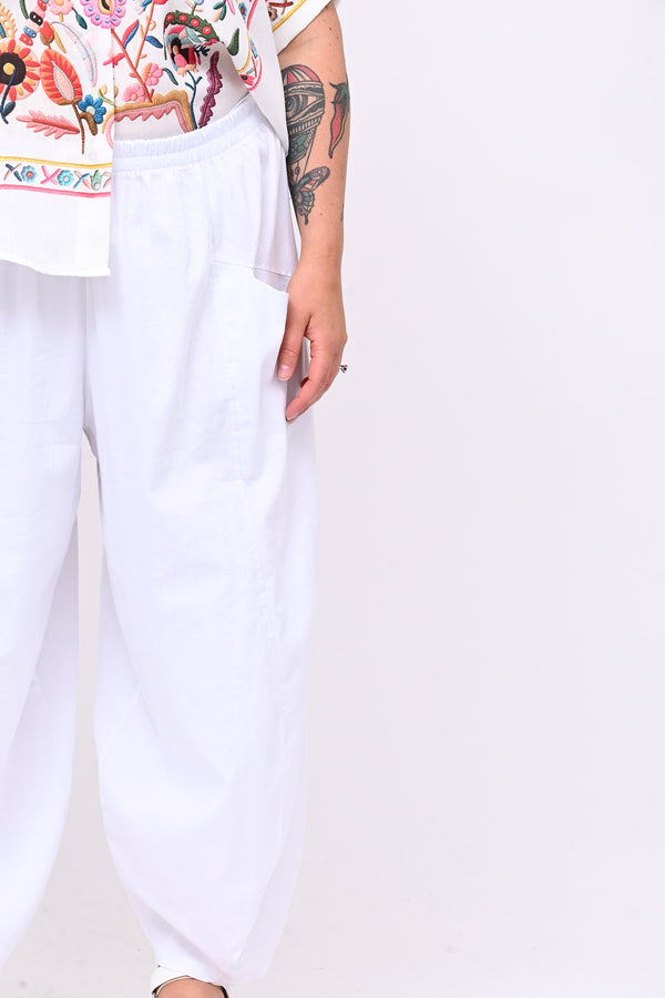 Pantaballoon cotone - Bianco