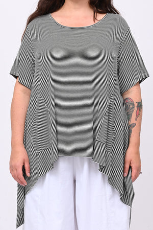 Maglia righe over - Nero
