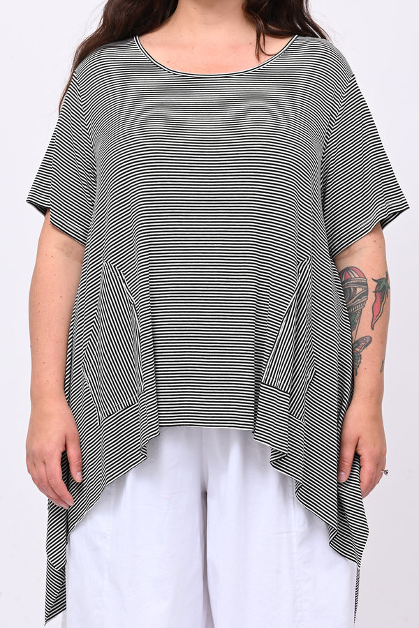 Maglia righe over - Nero