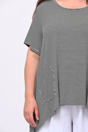 Maglia righe over - Nero