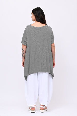 Maglia righe over - Nero