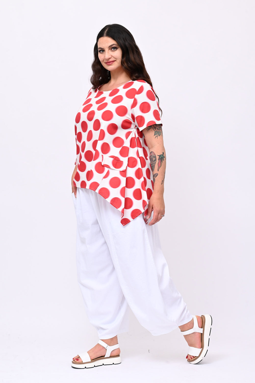 Blusa punte pois - Rosso