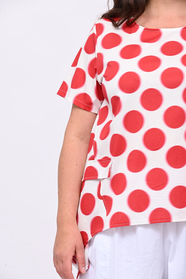 Blusa punte pois - Rosso