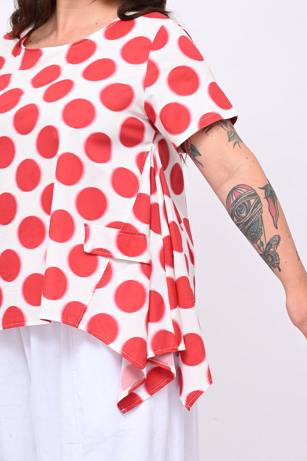 Blusa punte pois - Rosso