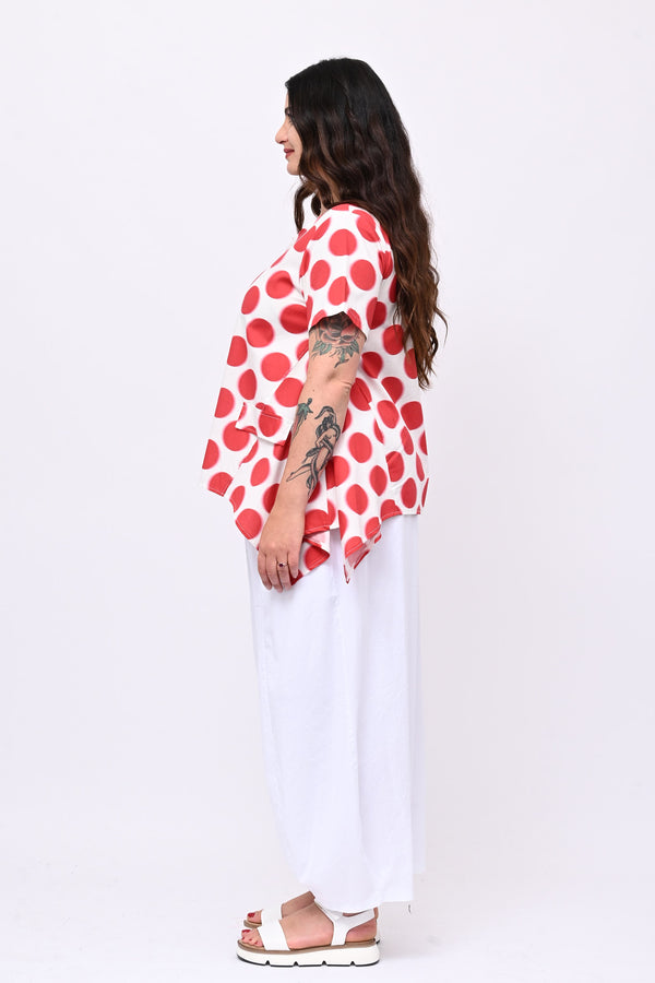 Blusa punte pois - Rosso