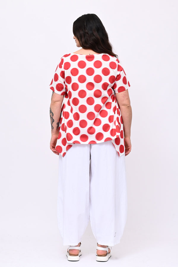 Blusa punte pois - Rosso