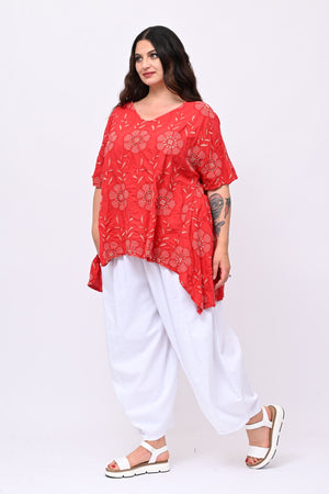Blusa sangallo punte - Rosso