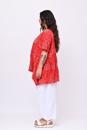 Blusa sangallo punte - Rosso
