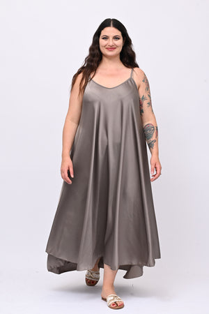 Abito sottoveste raso - Fango