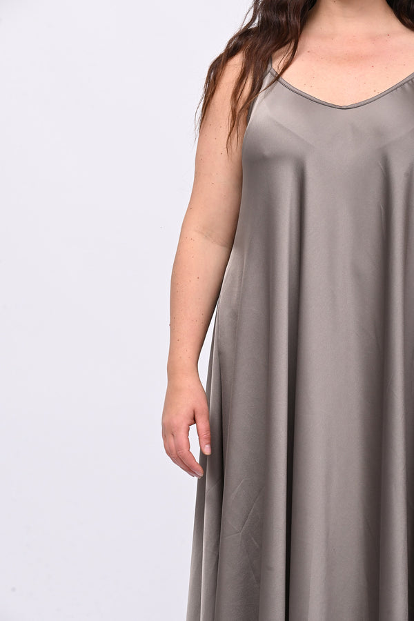 Abito sottoveste raso - Fango
