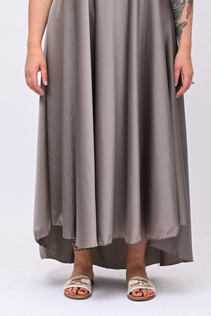 Abito sottoveste raso - Fango