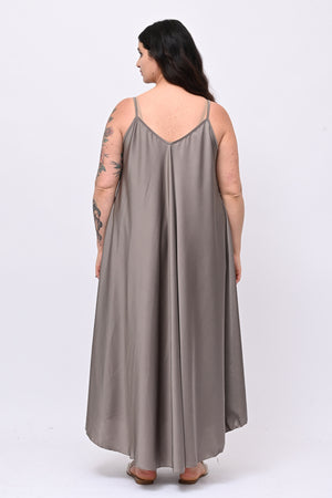 Abito sottoveste raso - Fango
