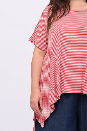 Maglia righe over - Rosso
