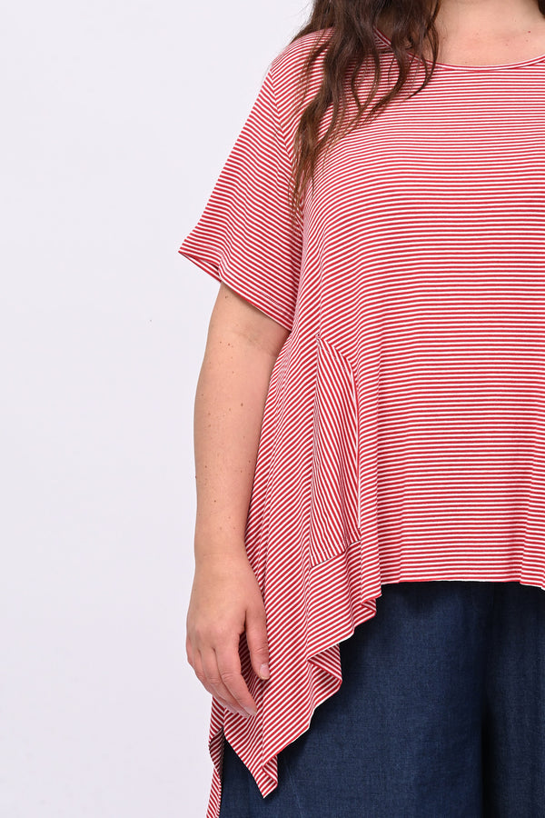 Maglia righe over - Rosso