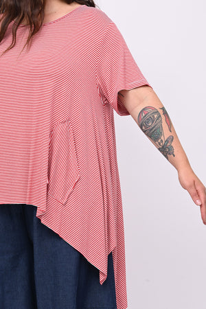 Maglia righe over - Rosso