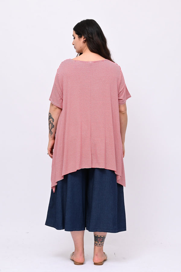 Maglia righe over - Rosso