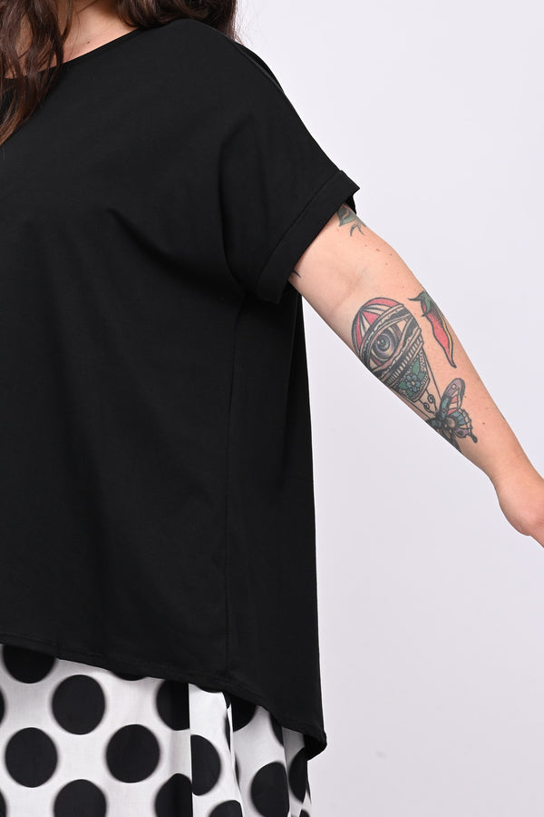 T-shirt goccia schiena - Nero