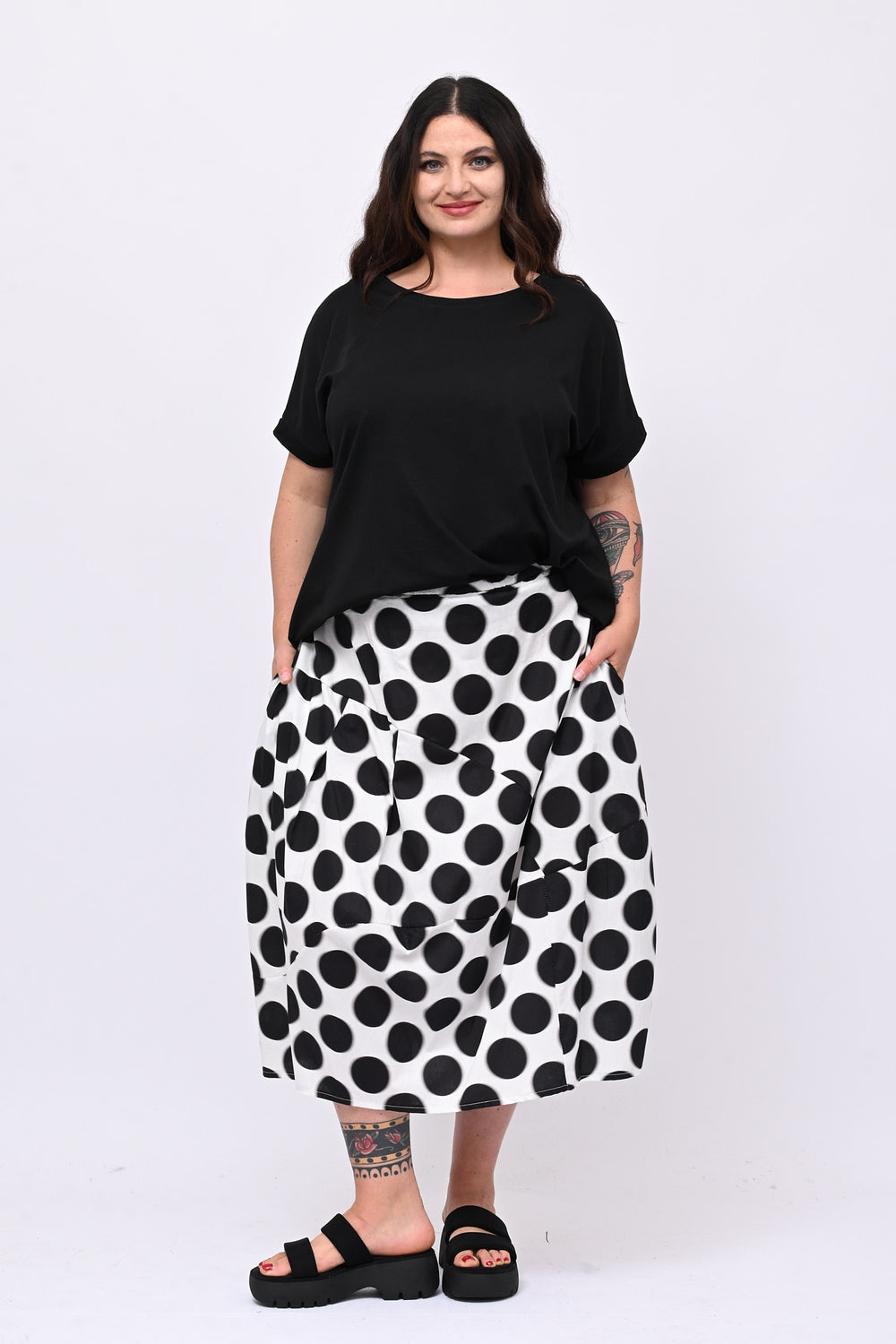 T-shirt goccia schiena - Nero
