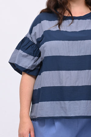 Blusa righe manica palloncino - Jeans