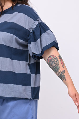 Blusa righe manica palloncino - Jeans