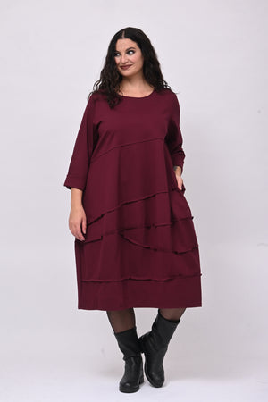 Abito ovetto cuciture - Vino