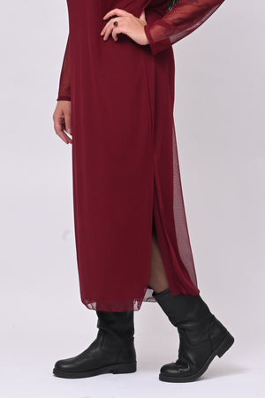 Abito lungo tulle - Vino
