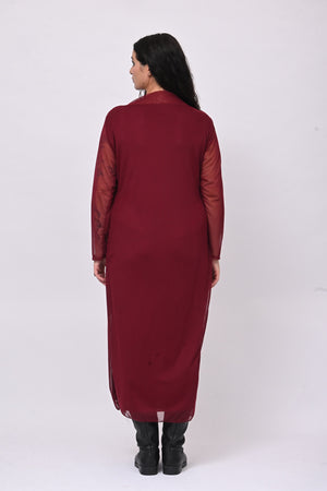 Abito lungo tulle - Vino