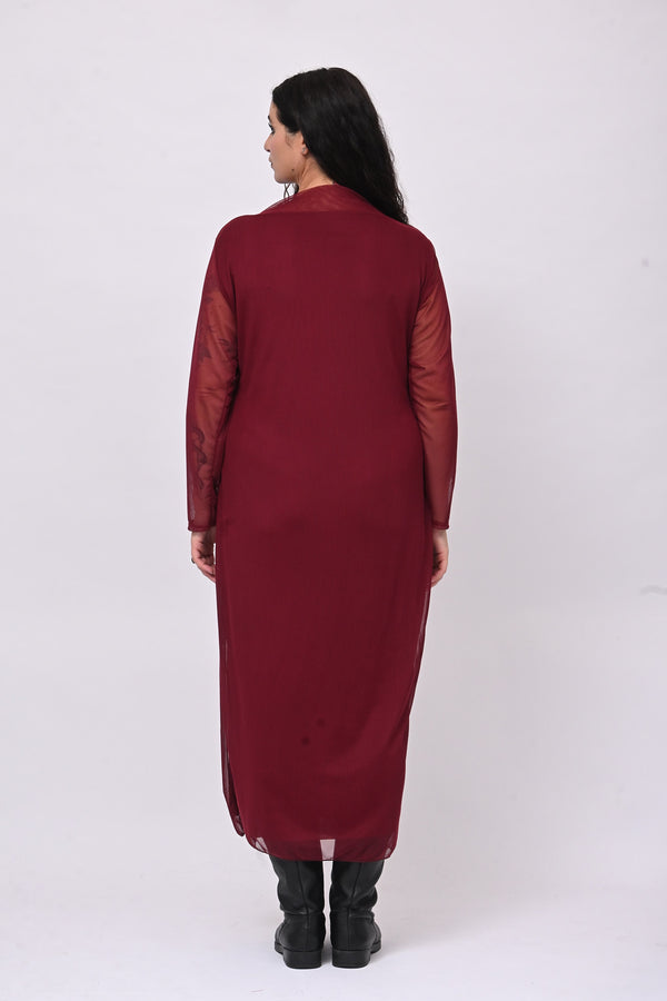 Abito lungo tulle - Vino