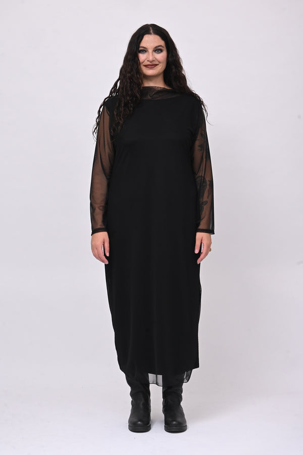 Abito lungo tulle - Nero