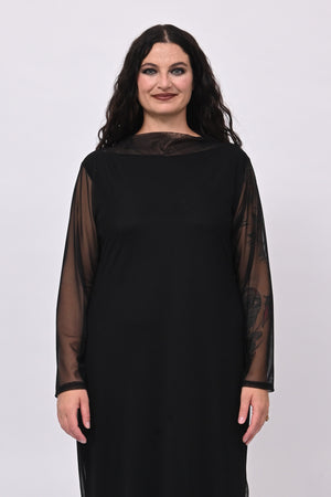 Abito lungo tulle - Nero