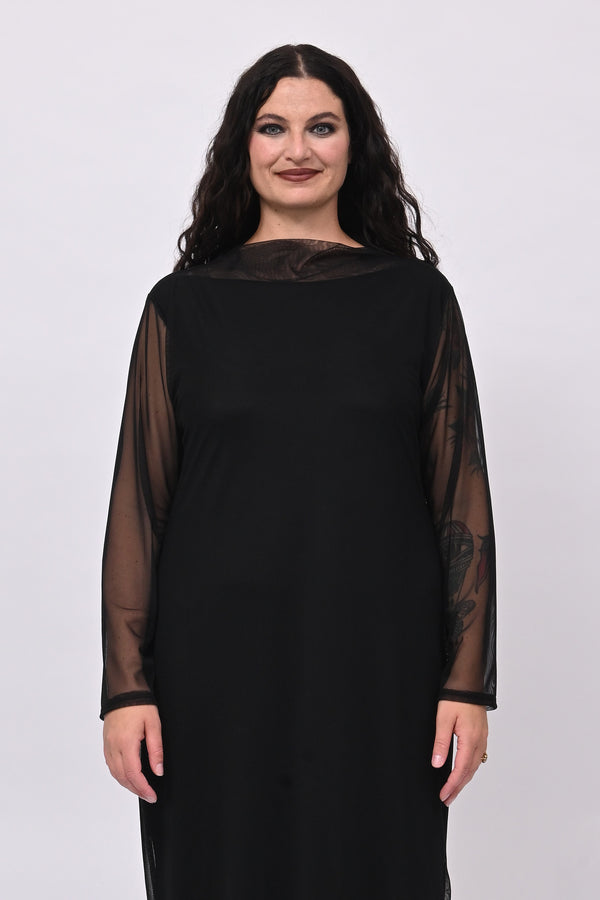 Abito lungo tulle - Nero