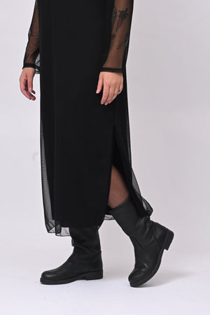 Abito lungo tulle - Nero