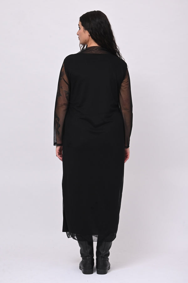 Abito lungo tulle - Nero