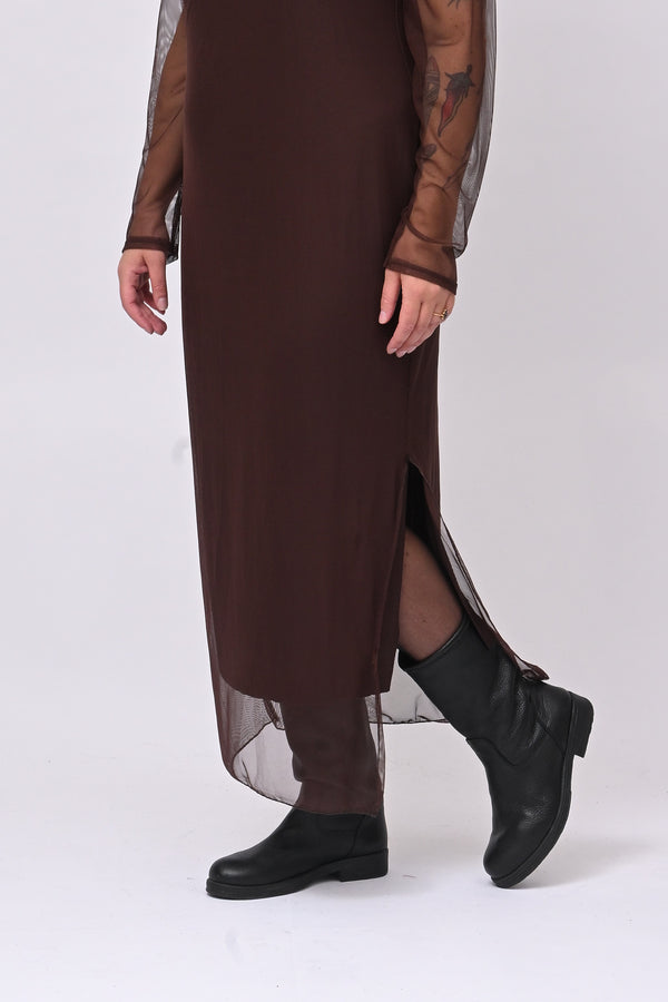 Abito lungo tulle - Moro