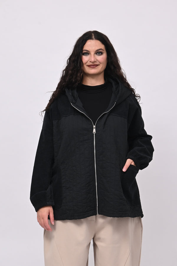 Giacca trapunta velluto - Nero