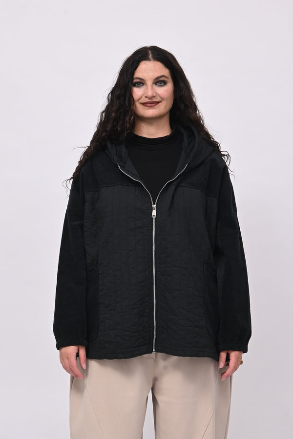 Giacca trapunta velluto - Nero