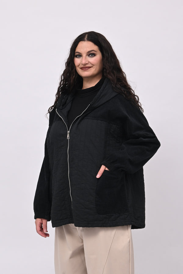Giacca trapunta velluto - Nero