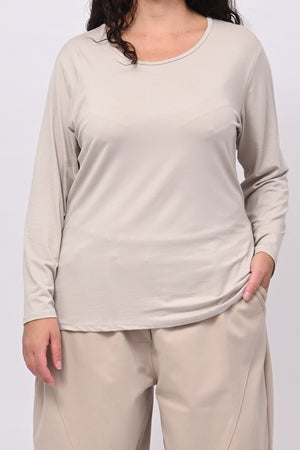 Maglia basica giro collo viscosa - Vaniglia