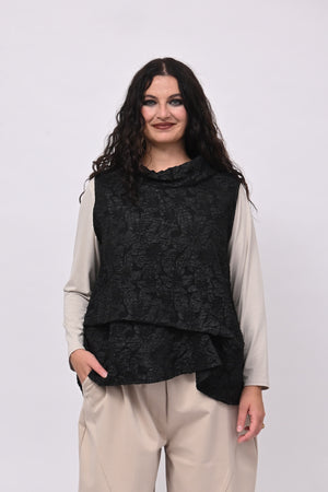 Gilet goffrato 3D - Nero