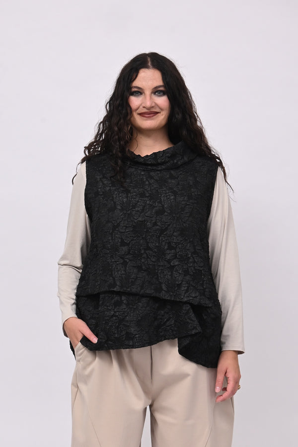 Gilet goffrato 3D - Nero