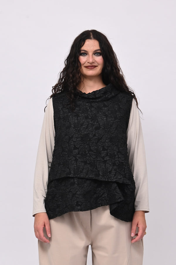 Gilet goffrato 3D - Nero